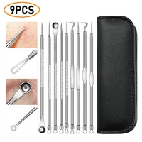 9pcs stainless steel blackhead pimple remover tool kit acne remover needles blemish black head extractor beauty skin care tools