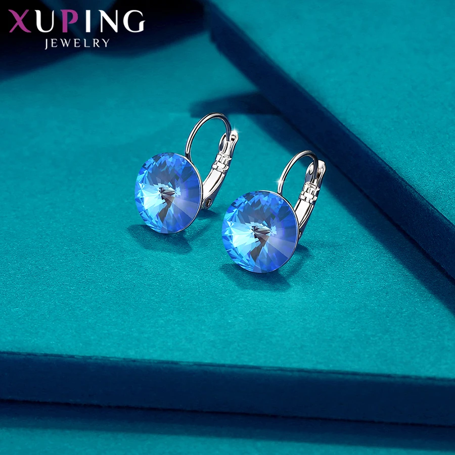 Xuping простой дизайн обручи серьги Модные Кристаллы от Swarovski Специальный стиль для девочек ювелирные изделия подарок S143/S142.2-97326/206