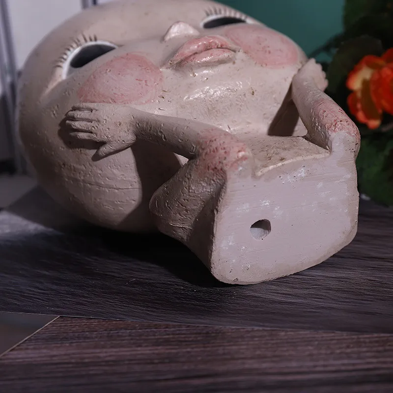 Скандинавская ваза с человеческим лицом украшение кукла большими глазами