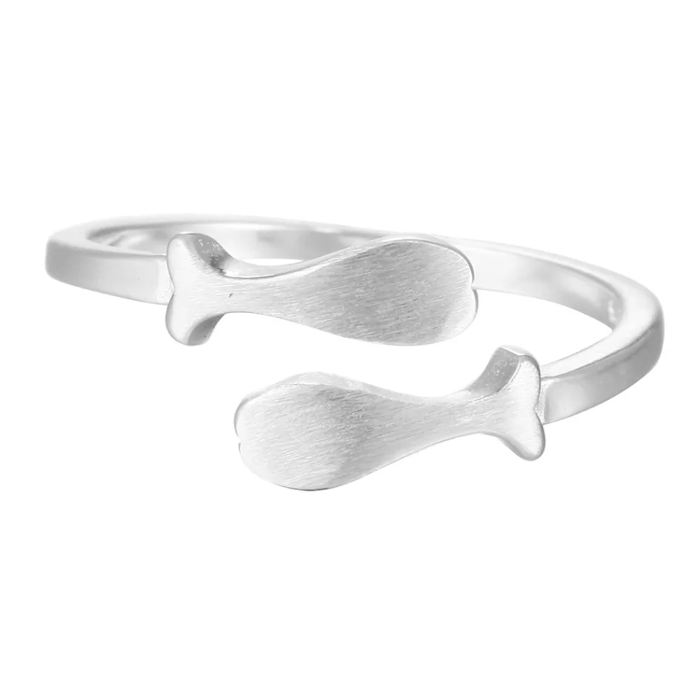 Модное корейское кольцо Chandler с двойным Китом женское Открытое Женское морским