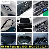 inside stalls gear shift sequins water cup holder cover trim stainless steel accessories for peugeot 3008 5008 gt 2017 2022