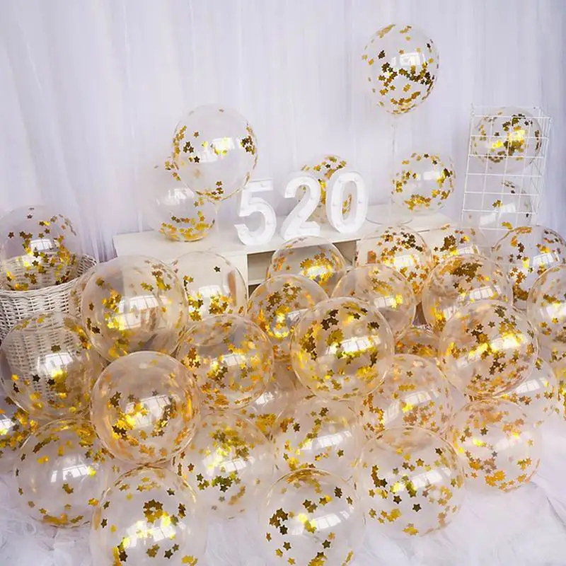 5 шт. 12 дюймов конфетти воздушные шары прозрачные латексные Свадебные украшения