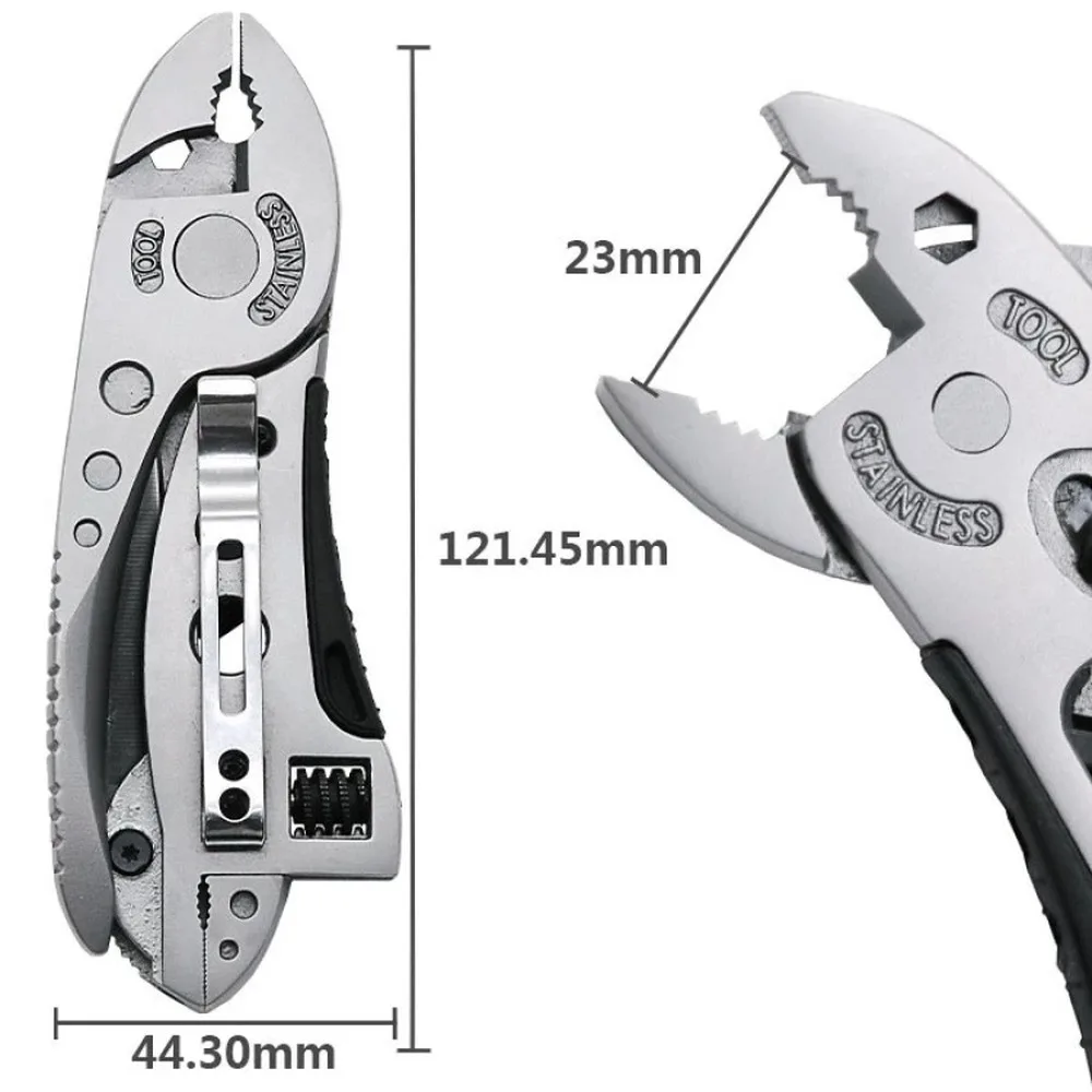 

Utility Tool Fold Knife Travel Camp Plier Wrench Adjustable Tool Jaw Screwdriver Hike Hunt Survive Kit Multi Fucntion Spanner