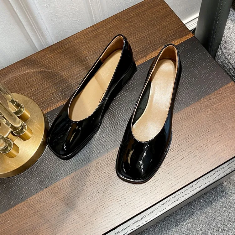 

MLJUESE 2021 Women Pumps Soft Cow leather Autumn Spring Slip on Shallow Black color Round toe female High heels pumps
