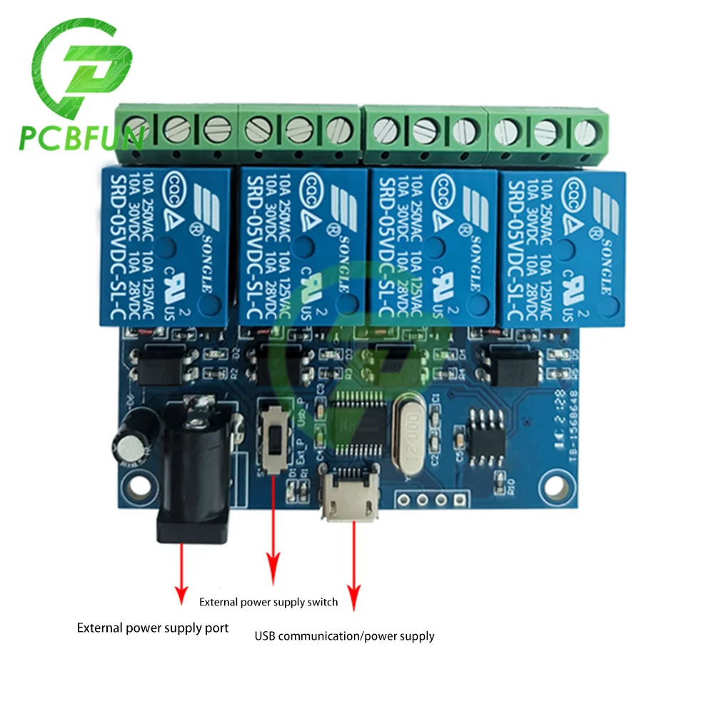 Релейный модуль для умного дома 5 В 4-канальный выключатель дистанционного