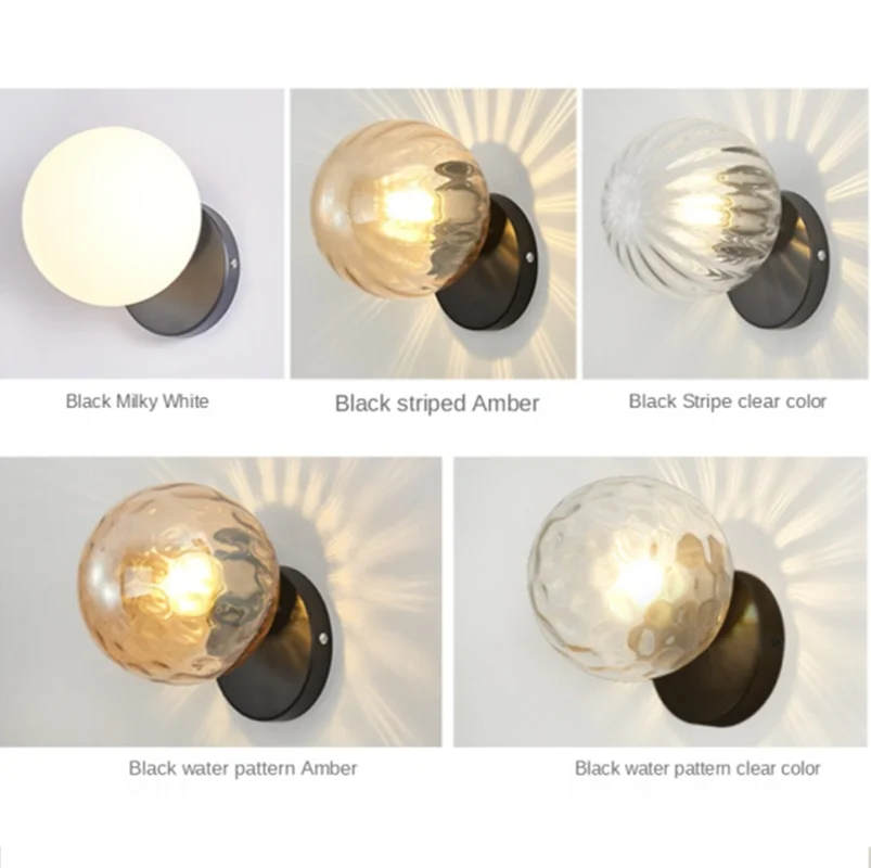 Современсветодиодный светодиодная настенная лампа E27 с креативным стеклянным