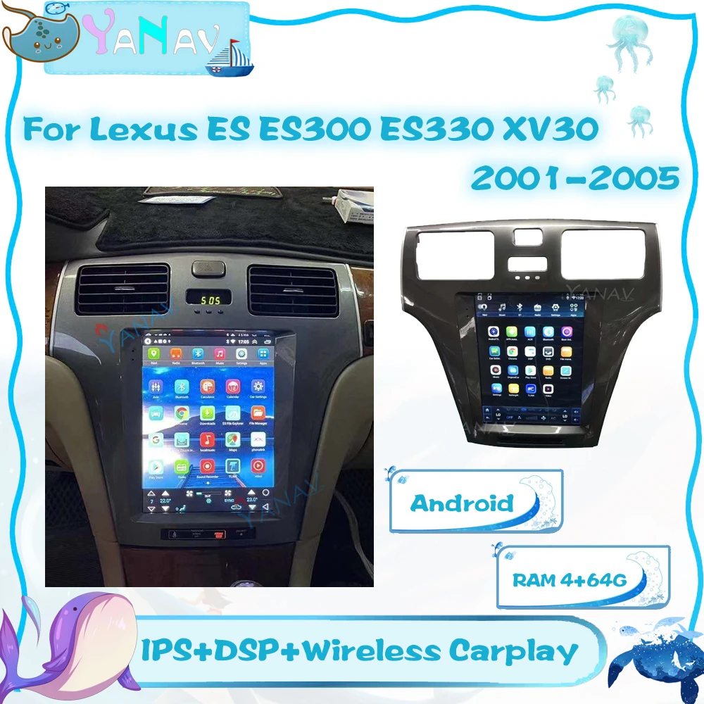 

Автомагнитола 2DIN на Android для Lexus ES ES300, ES330, XV30 2001-2005, автомобильный видеомагнитофон с GPS-навигацией, магнитофон, мультимедийный плеер для Carplay