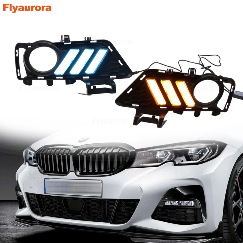 Для BMW F30 F35 3 серии 2013 2014-2019 с желтым синий светодиодный DRL Дневной Бег светильник