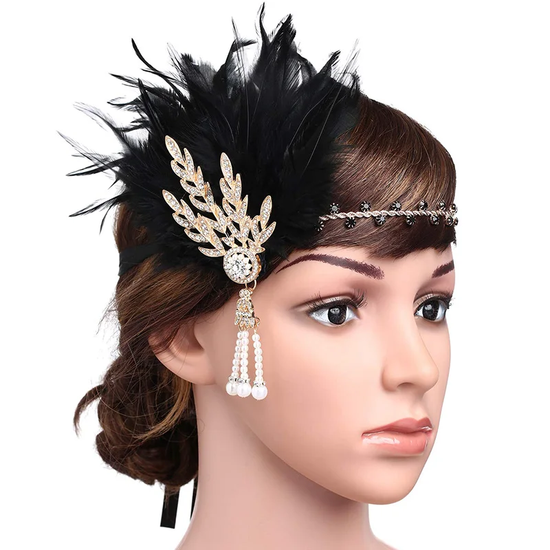 Повязка на голову в стиле Грейт Гэтсби 1920s аксессуары для волос свадьбу - купить