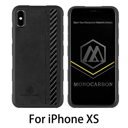For iPhone XS MONOCARBON углеродное волокно+ Алькантара чехол для iPhone X XS XR XS Max противоударный чехол Стиль-падение протестировано - Цвет: For iPhone XS