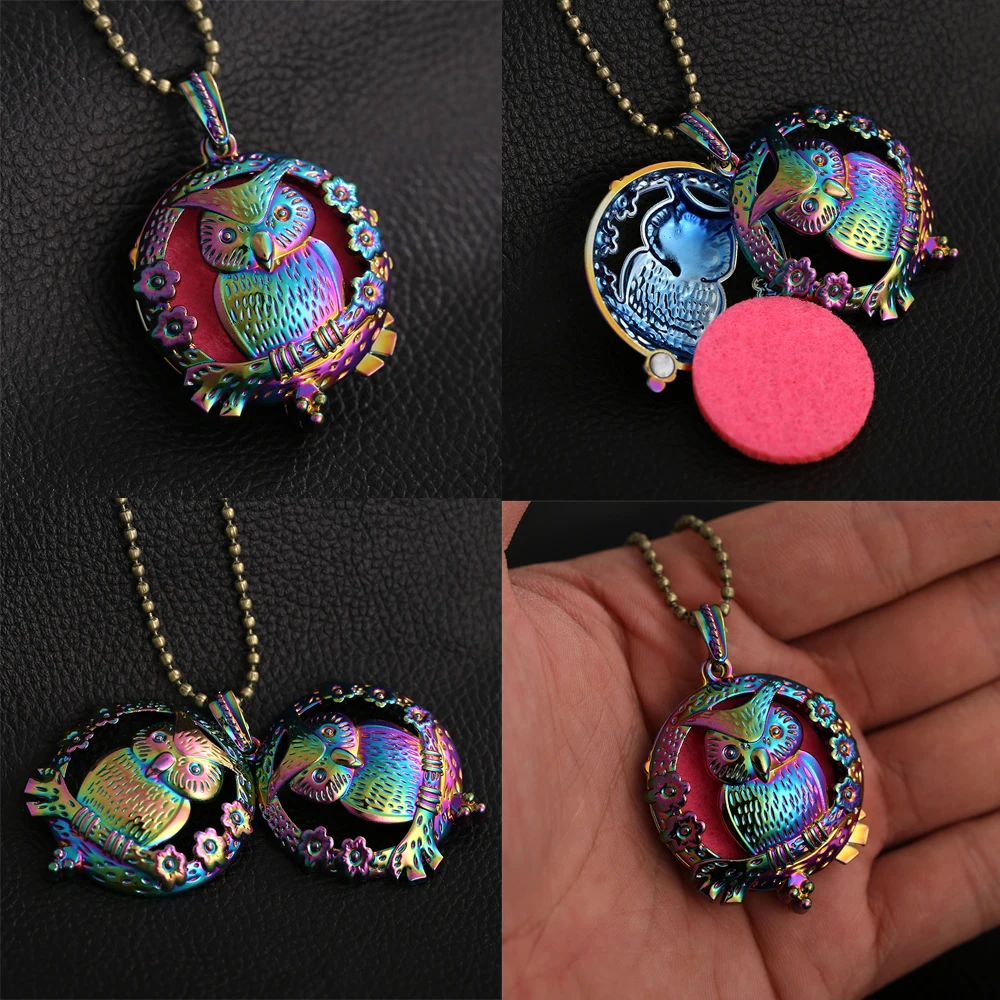 Ароматерапия диффузор ожерелье подвески искусственная Сова античный серебряный