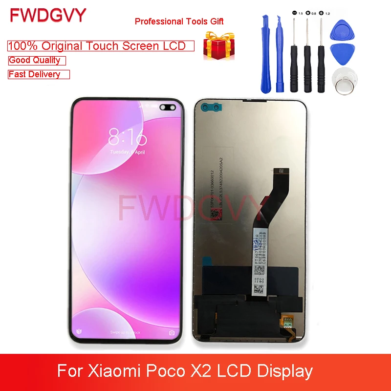

ЖК-дисплей 6,67 дюйма для Xiaomi Poco X2, 10 дюймов, дигитайзер сенсорного экрана в сборе, запасные части для ремонта, оригинал