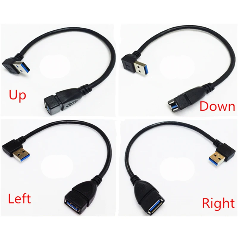 100 Pcs Universal USB Extension Cable 3.0 Male A to Female 90 Degree Data Sync Cord Wire Adapter K1 | Электроника