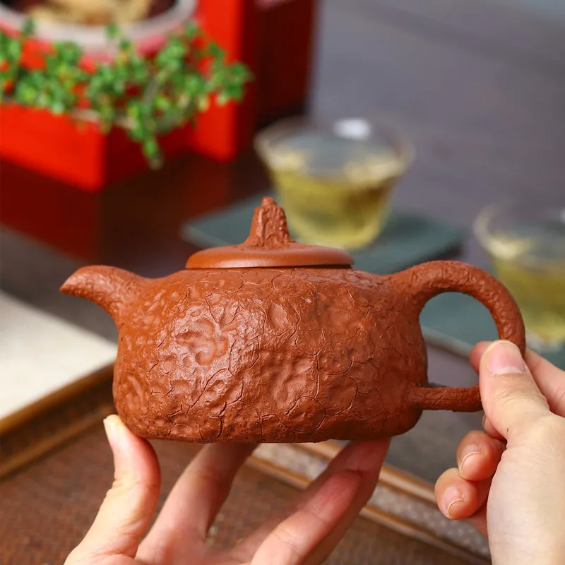 

★Yixing purple clay teapot factory direct sales] raw Dahongpao handmade flower pumpkin pot for spring