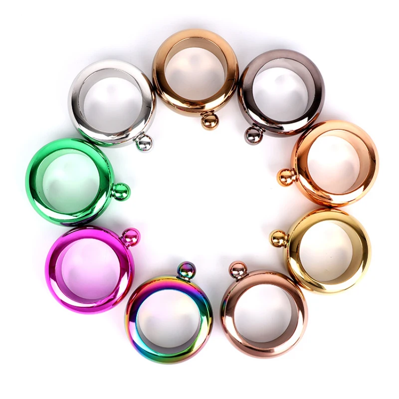 

Pocket Wine Bottle Drinkware Hot Selling Hip Flasks Portable Stainless Steel 3.5 Ounce Round Bracelet Metal Hip Flask