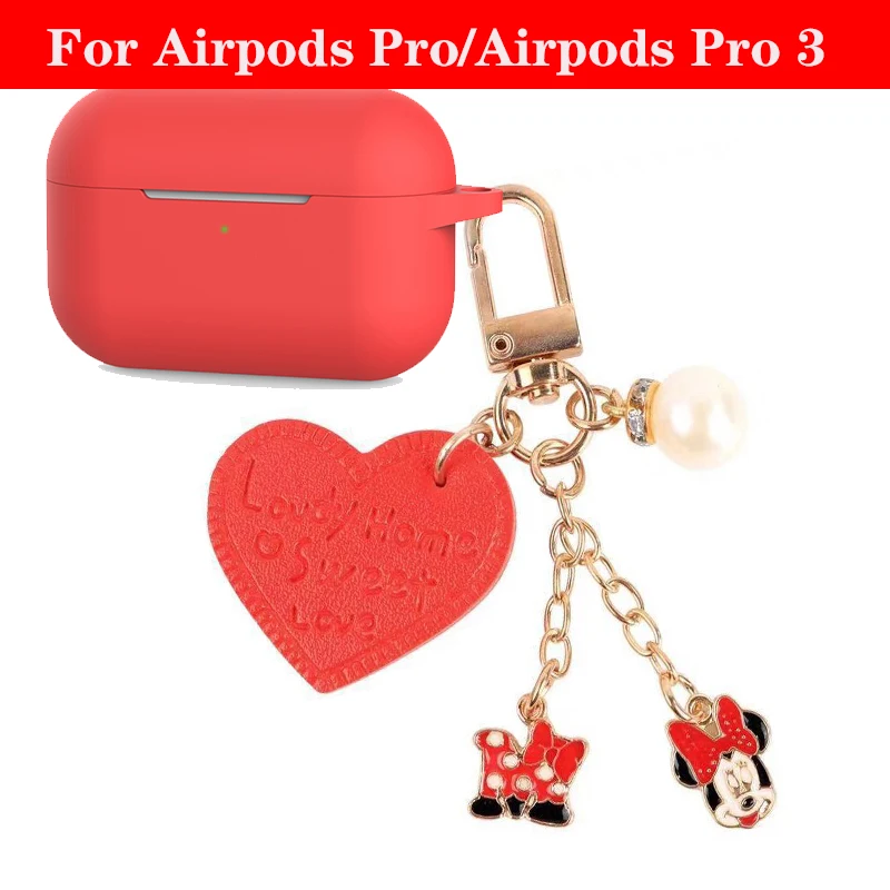 Чехол для AirPods Pro, роскошный чехол с кольцом для ключей, чехол для ключей с сердечком, мультяшный брелок для Air pods 2, силиконовый беспроводной чехол для наушников - Цвет: K3 for airpods Pro