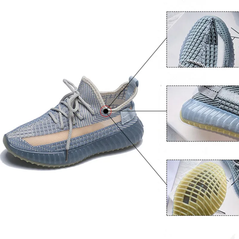 

2021 Summer Women Running Sneakers Breathable Flying-woven Student Ladies Sports Shoes Mash Non-slip Female Walking Casual Flats