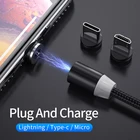 Магнитный кабель Micro USB Type-C, 1 м, магнитный usb-кабель 2,4 А для Huawei Honor 10 V20, быстрая зарядка для iPhone 7, 8, X, зарядный провод