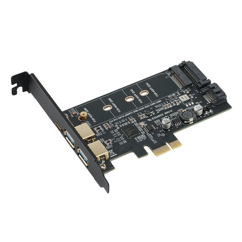 Двойной USB 3 0 1 порт Type-C M.2 PCIe адаптер M2 SSD SATA B Ключ к PCI-E 2280 преобразовательной карте
