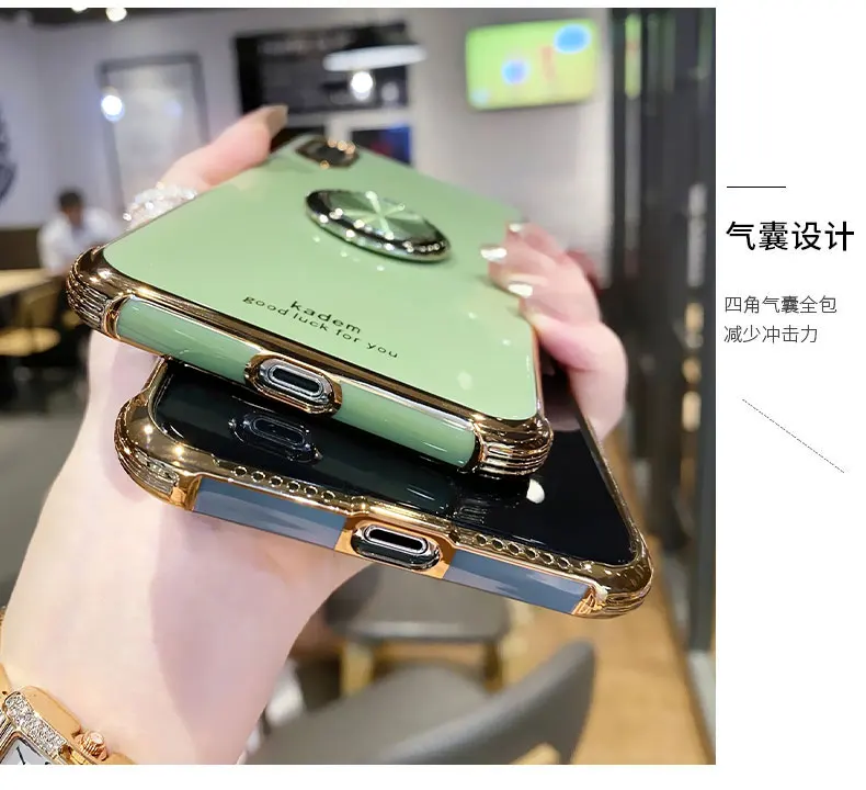 Fashion Ring Buckle Bracket Function Phone Cover Case For Iphone 14 X 11 12 13 Pro Xs Max Xr 10 8 7 Plus Se 2 Soft Coque Fundas