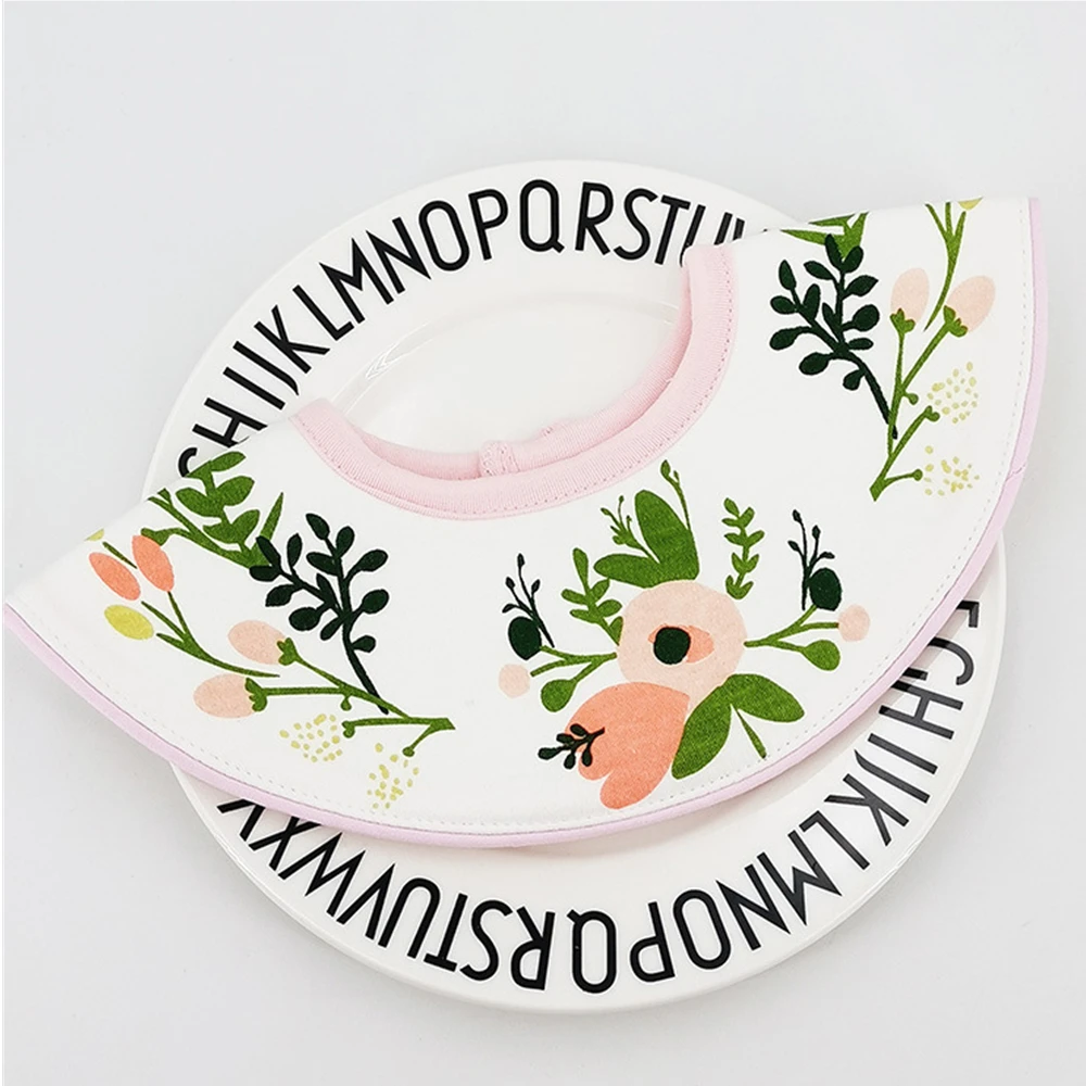 

100%cotton Fruit baby bibs with printed flowers newborn apron clothing bibs for wholesale baby mounth towel bibs