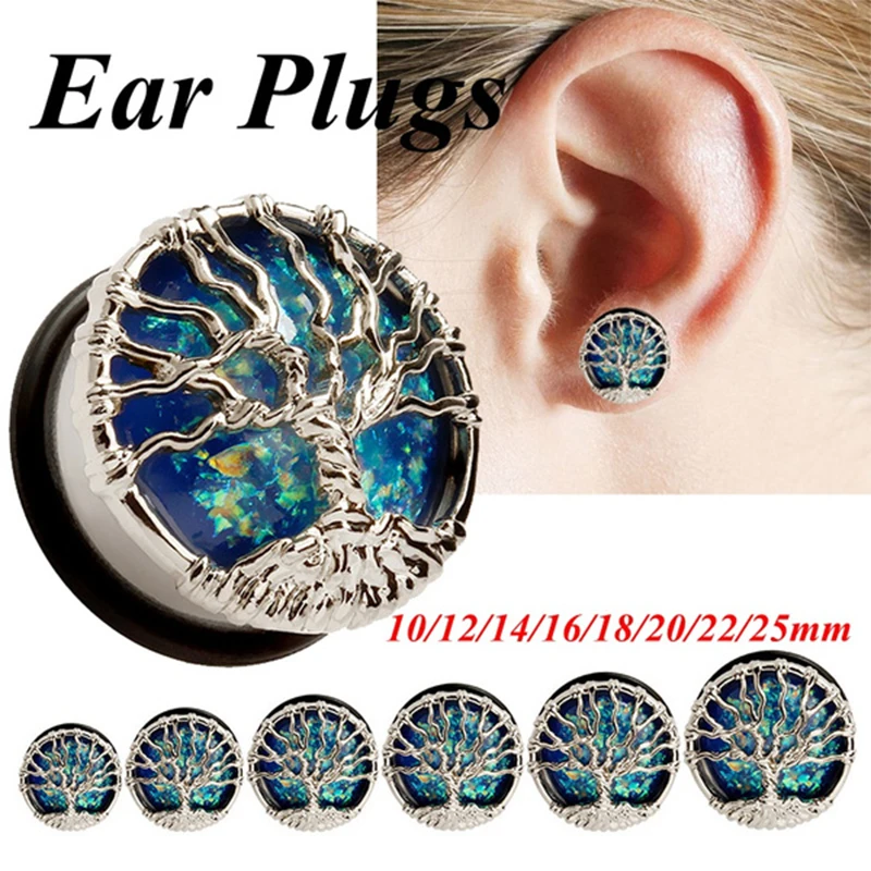 

1Pcs Tree of Life Tunnels Flesh Tunnels Ear Gauges Earring Plugs Expander Body Piercing Jewelry