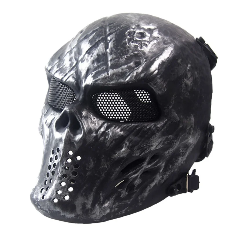 Skull Skeleton Full Face Halloween Party Mask Airsoft Army Games TPR Eye Shield for Cosplay Decor | Дом и сад