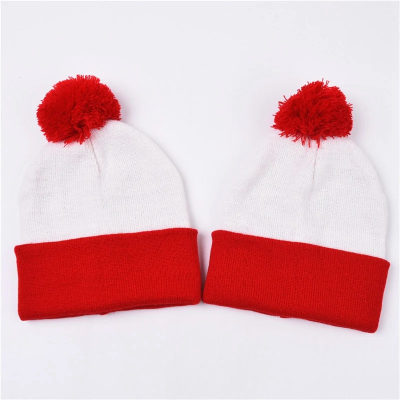 Шапка с помпоном WZCX в стиле унисекс Рождественская шапка прострочкой уличная