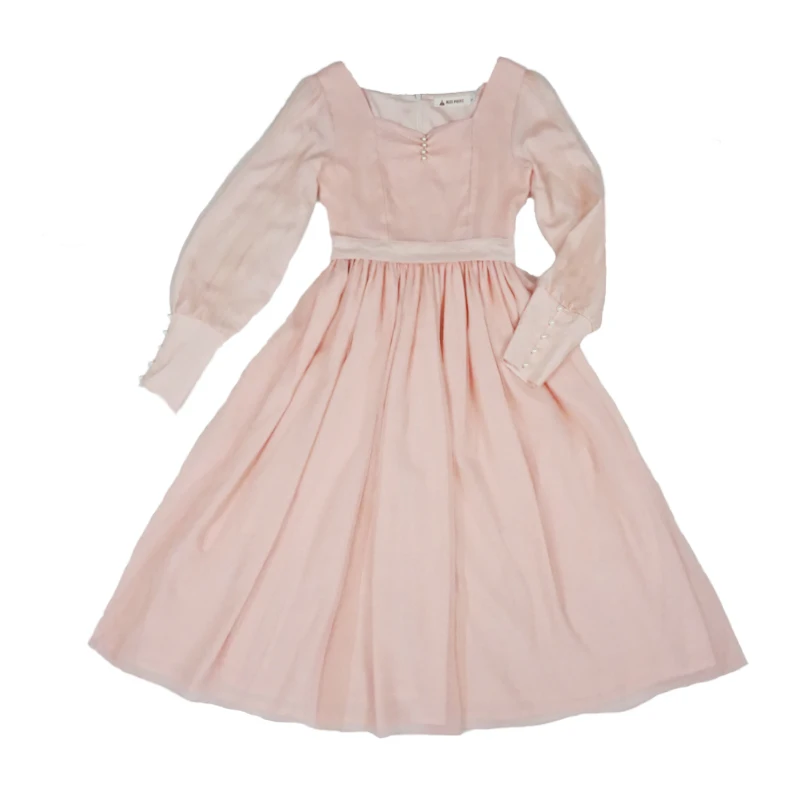 Сказочное винтажное платье с длинными рукавами вечерние платья в стиле ретро от