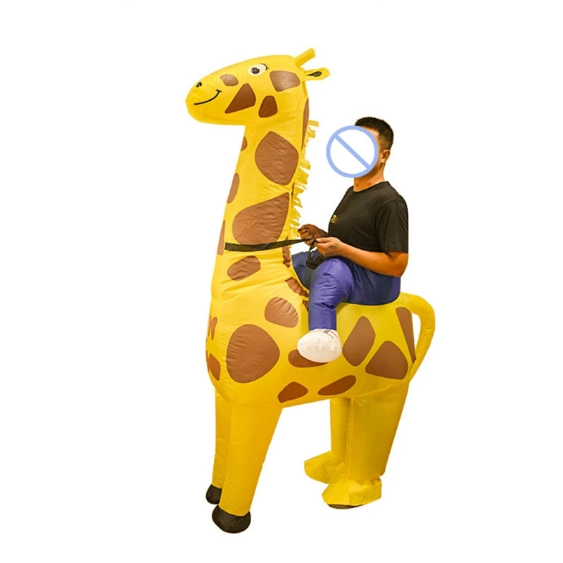 

Giraffe Costume Rideable Inflatable Costume Ride-on Costumes Toy Blow Up Costume Xmas Halloween Cosplay Party Props