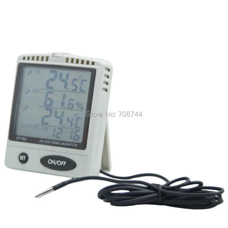 Цифровой измеритель температуры и влажности AZ87792 с щупом для наружного