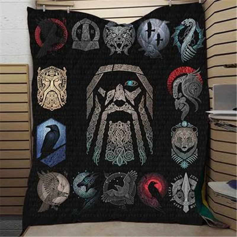 Летнее стеганое одеяло с принтом викингов для детей школьная кровать взрослых
