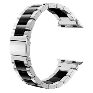 Роскошный ремешок для Apple Watch Band 42 мм 38 мм 44 мм 40 мм iwatch series 65432SE1, браслет из нержавеющей стали 316L и керамики