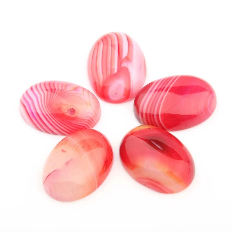 5 шт. новые Агатовые Кабошоны в форме яйца полоску без отверстий для изготовления