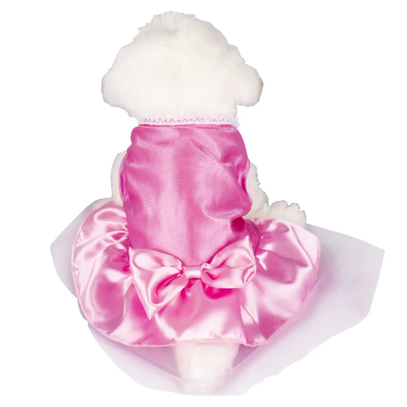 

2021 new dog clothes pet for small dogs Clothing cats dress Summer pets Puppy dresses costume spring yorkies Pink golden gauze a