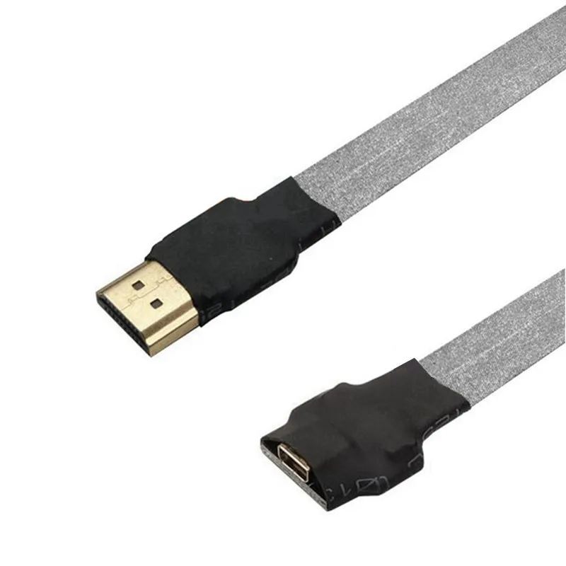 Кабель HDMI совместимый с Micro Женский к Mini FPC плоский кабель защитой от помех для
