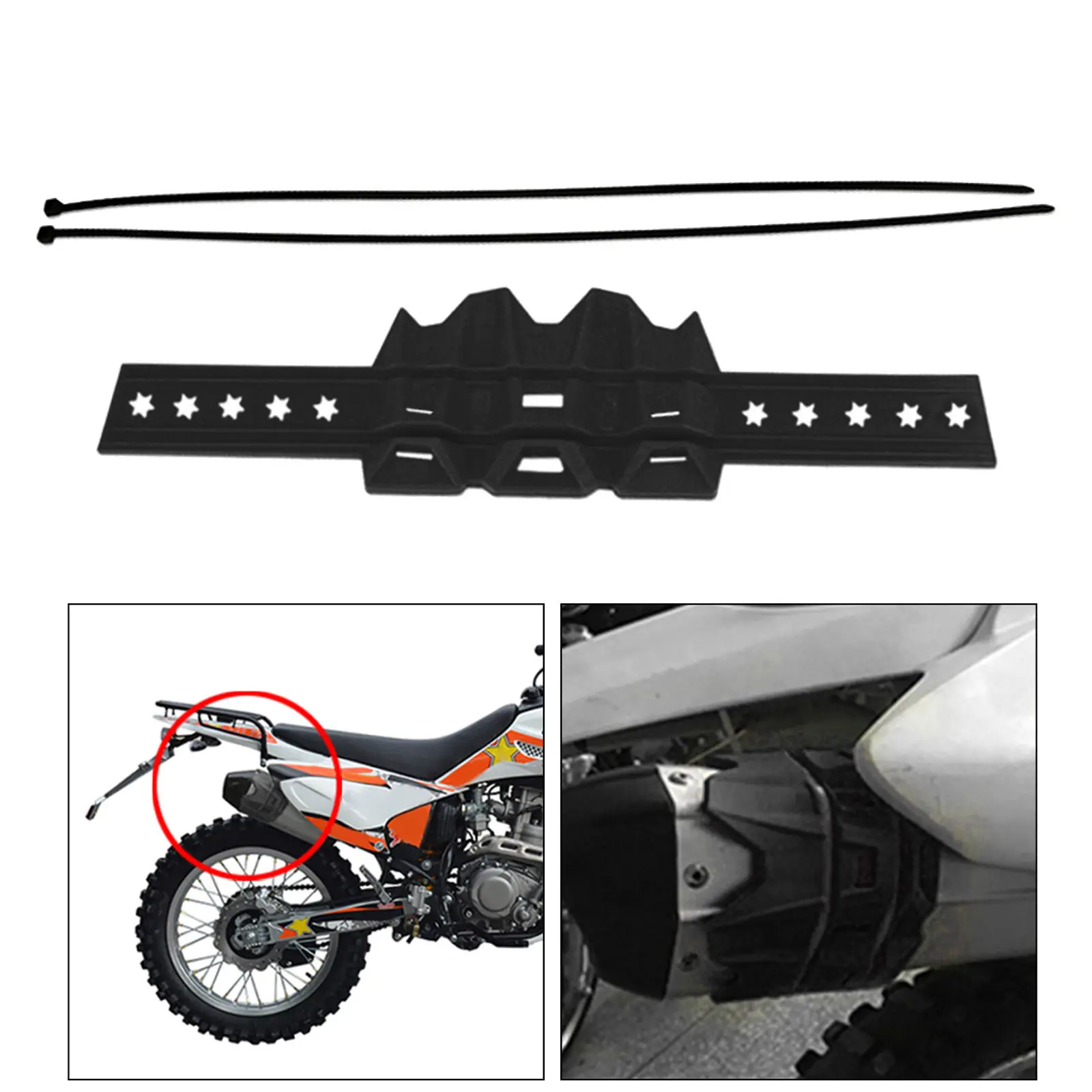 

Black Exhaust Muffler Tailpipe Cover Guard Protector Universal for 2 Stroke 4 Stroke Motorcycle