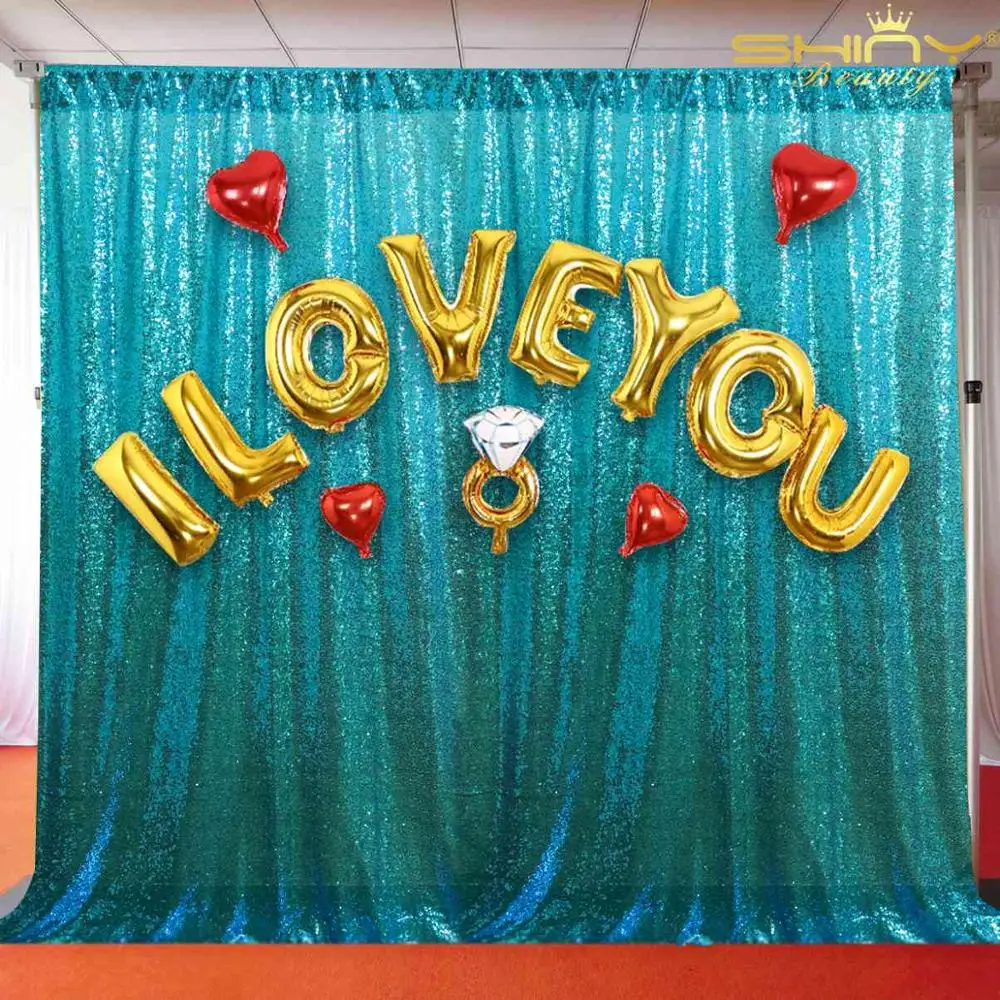 ShinyBeauty 2x8f-бирюзовый фон занавеска 60x245 см украшение на день рождения морской волны