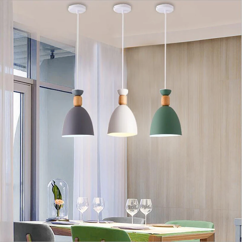 

Modern Ceiling Lights Nordic Macaron Style Dining Room Restaurant Milk Tea Shop Bar Small 3 Heads Simple Line Fixture Lamps