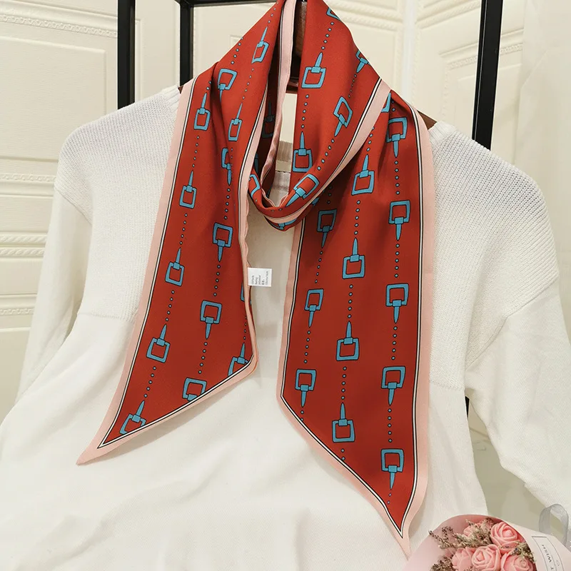 

Silk Scarf Women Shawls Wraps Fashion Small Hair Neck Hijabs Foulard Scarves Female Lady bufanda seda mujer echarpe ete soie