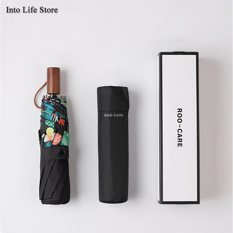 

Ladies Vintage Sun Umbrella Beach Parasol Rain Women Parasols Clear Umbrellas Uv Umbrella Windproof Wood Handle Gift Ideas UPF50