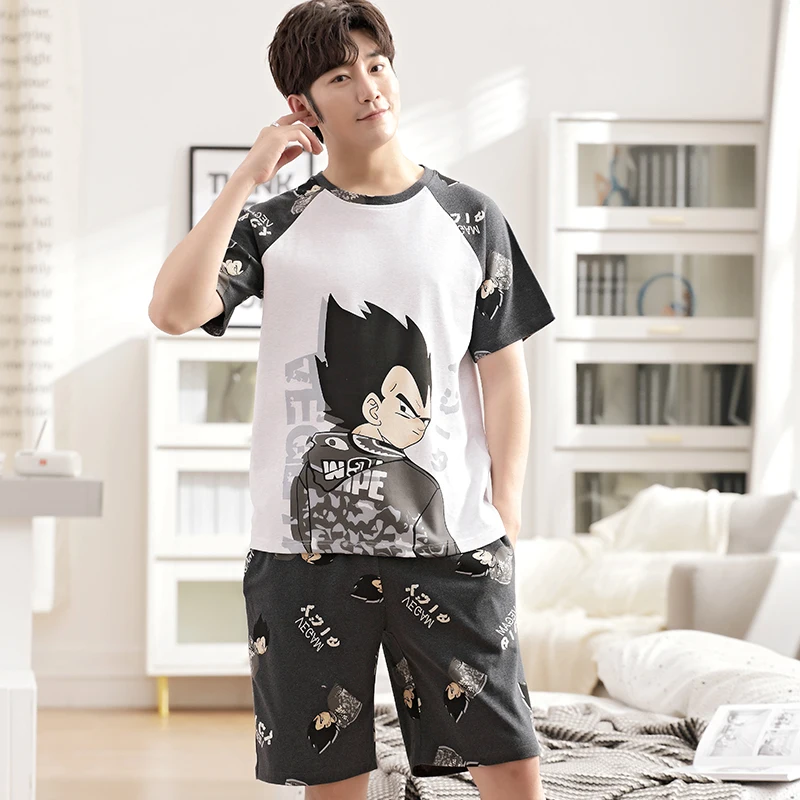 Комплект пижамный для мужчин и женщин с рисунком Vegeta SONG пижама из чистого хлопка