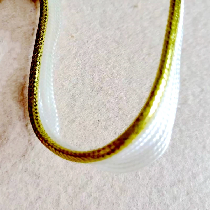 Шнур с косым скотчем 10 мм для искусственных краев шитье серебра золотые