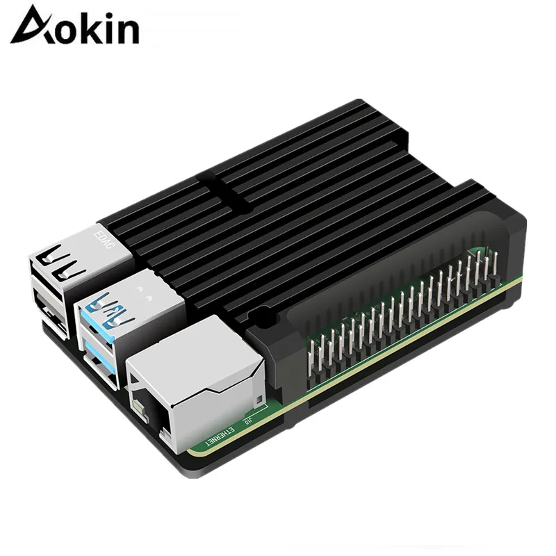 

Металлический Чехол Aokin для Raspberry Pi 4 4B, чехол из алюминиевого сплава с пассивным охлаждением для Raspberry Pi 4/4B