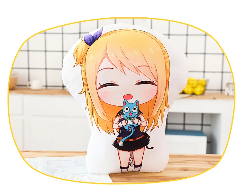 Новая плюшевая подушка &quotФея хвост&quot Нацу Люси Эрза серая аниме мягкая кукла