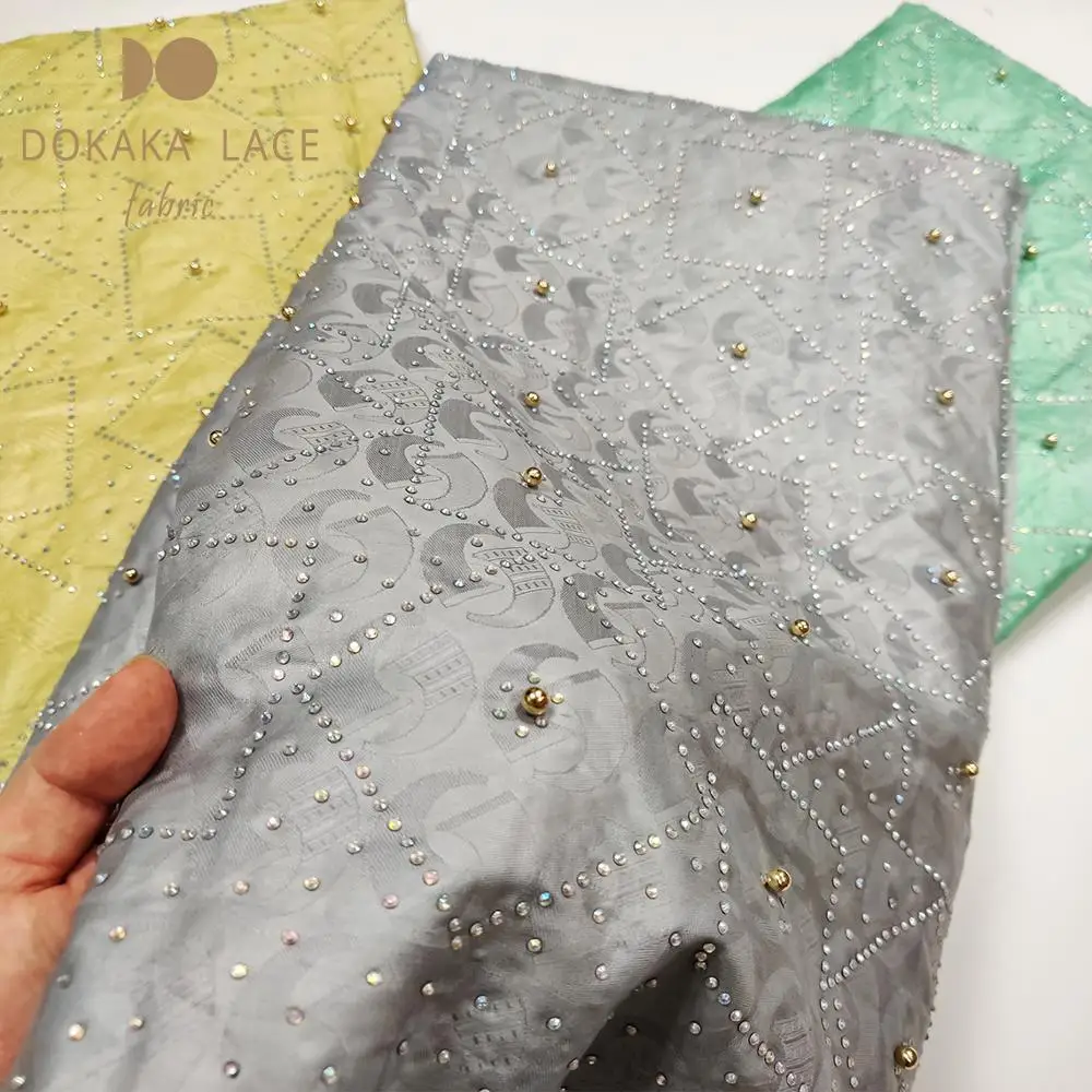 5 ярдов уникальный африканский дизайн кружевная ткань Базен риче с бусинами и