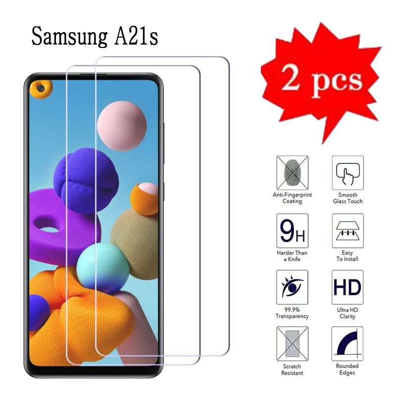 

2Pc 9H Phone Protector Film For Glass Samsung Galaxy A21s Explosion-proof Tempered Glass For Samsung A 21s 2020 Protective Cover