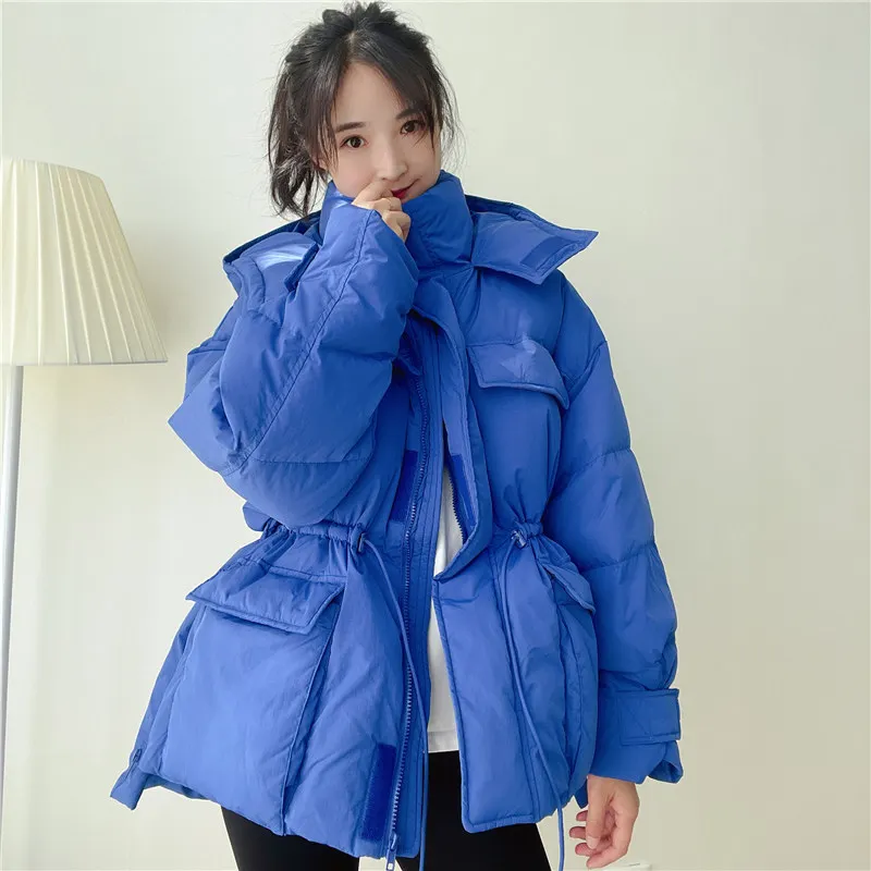 Fitaylor/Зимний светильник с капюшоном Короткая куртка перьями для женщин 90% белого