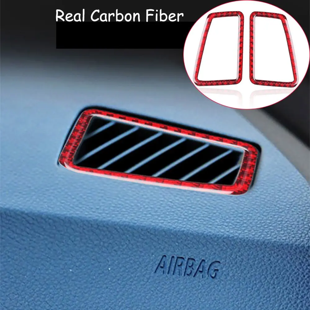 

Red Carbon Fiber Dashboard Air Vent Outlet Trim For BMW 3 Serie E90 E92 2005-12