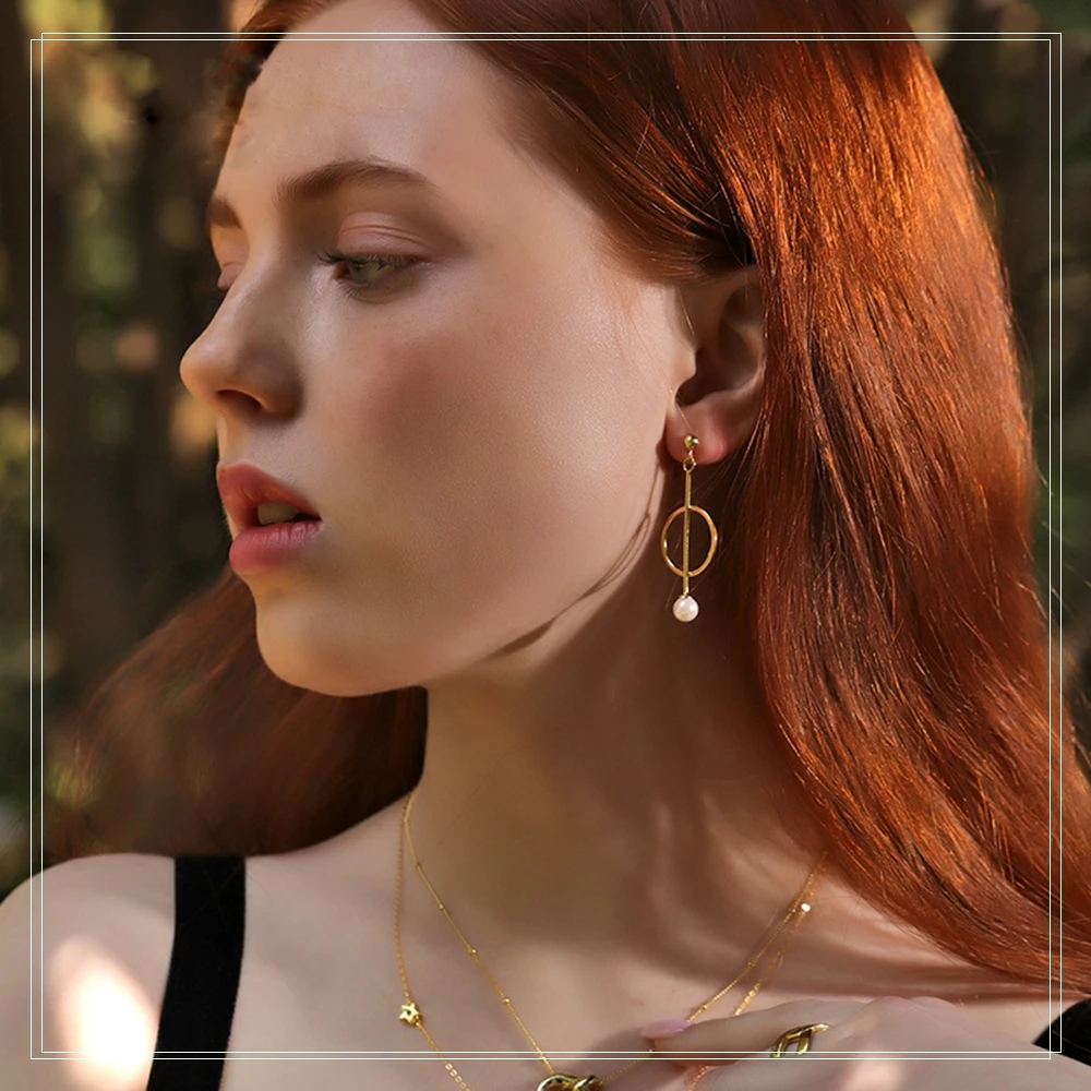 Модные Простые серьги из серебра S925 пробы с жемчугом Женский красивые подарок от